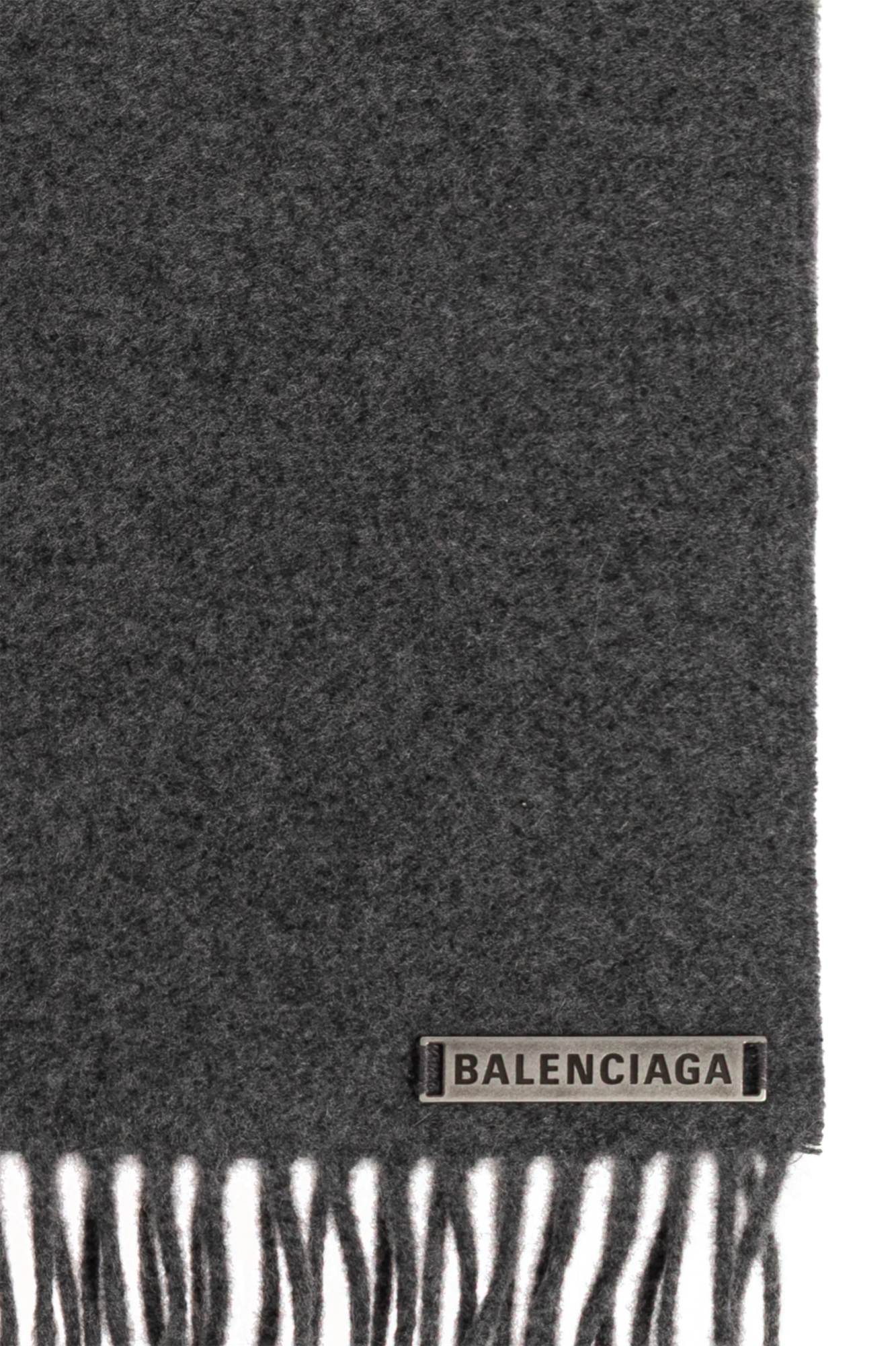 Grey Cashmere scarf with logo Balenciaga - Vitkac AS